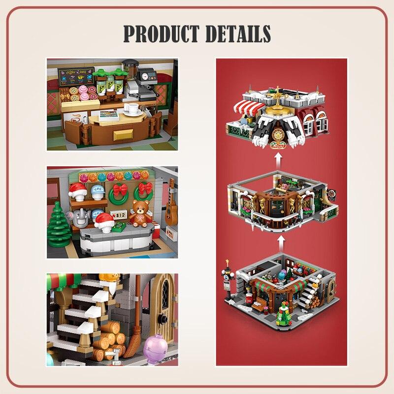 2506Pcs City Street View Mini Architecture Christmas Cafe House Building Blocks Friends Shop Figures Bricks Toys For Kids Gifts - Cykapu