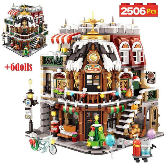 2506Pcs City Street View Mini Architecture Christmas Cafe House Building Blocks Friends Shop Figures Bricks Toys For Kids Gifts - Cykapu