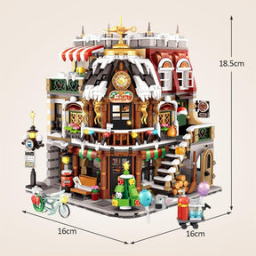 2506Pcs City Street View Mini Architecture Christmas Cafe House Building Blocks Friends Shop Figures Bricks Toys For Kids Gifts