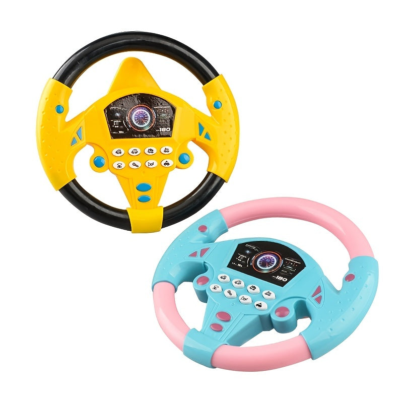 Co-pilot Music Steering Wheel Simulation Toy, Children's Early Education Puzzle Story Machine Toy - Cykapu