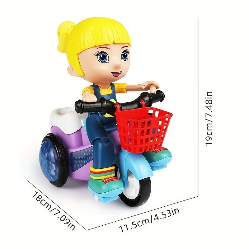Color Play Car Electric Musical Daily Boy Without Toy Tires With Childrens Favors Light Gifts Party Battery Creative Tricycle Up For Special Random Kid Intelligent Boy Stunt - Cykapu