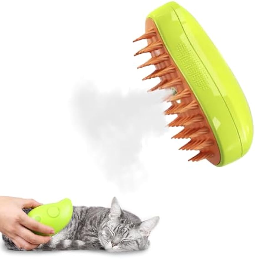 Steam Cat Brush, 3 in 1 Spray Cat Brush, Steam Cat Brush for Massage, Self-Cleaning Steam Cat Brush Cykapu