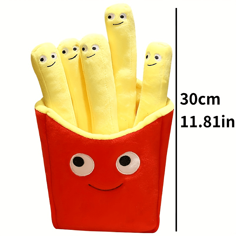 Emotional Support Smile French Fries Plush Stuffed Toy, Plush Sofa Pillow Car Accessories - Cykapu