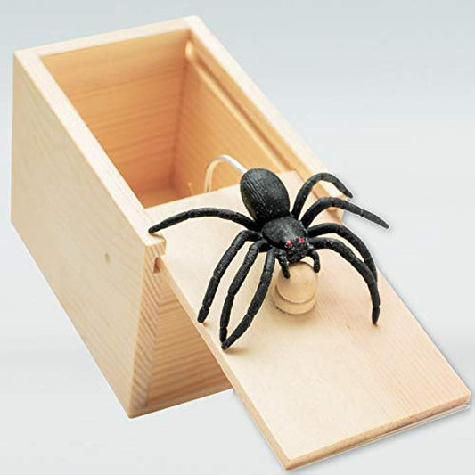 Handcrafted Solid Wood Spider In Box Prank,Rubber Spider Prank Box - Cykapu