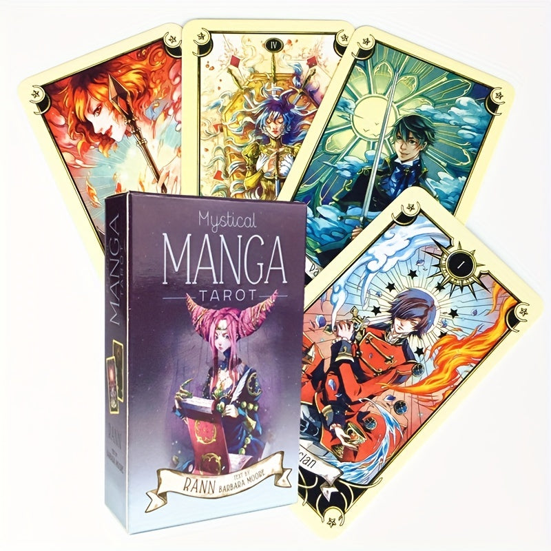 Mystical Manga Tarot Deck Game, Board Game, English Playing Cards Toys, Scan QR Code To Get Instructions