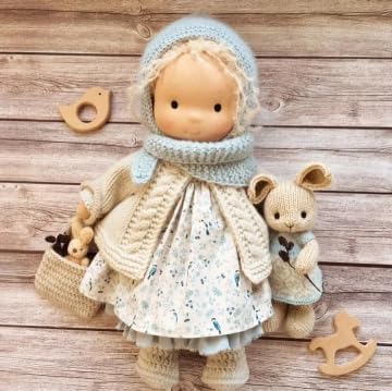 Waldorf Dolls, 14 inch Handmade Waldorf Doll Plush Toy, Handmade Knitted Doll - Cykapu