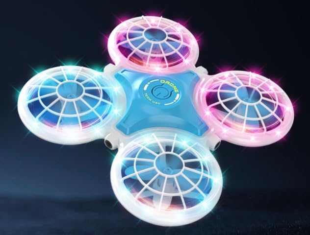 Agrifilm Mini RC Quadcopter, Four-Side Automatic Obstacle Avoidance, Intelligent Hovering, Cool Lights - Cykapu