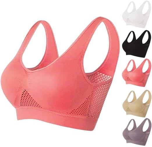 Breathable Cool Liftup Air Bra, 2024 New Sports Bra Large Size Air Bra Breathable and Comfortable Mesh Bras