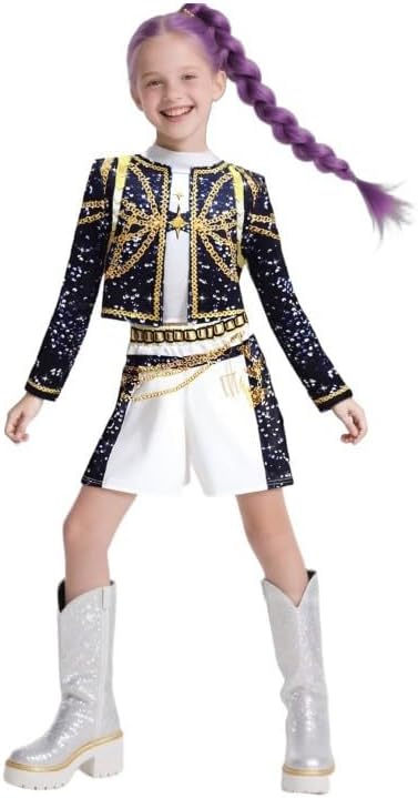 Pop Idol Cosplay Costume Rumi Mira Zoey Popular Singers Stage Costumes for Ages 3-12 Children's Costumes Black B