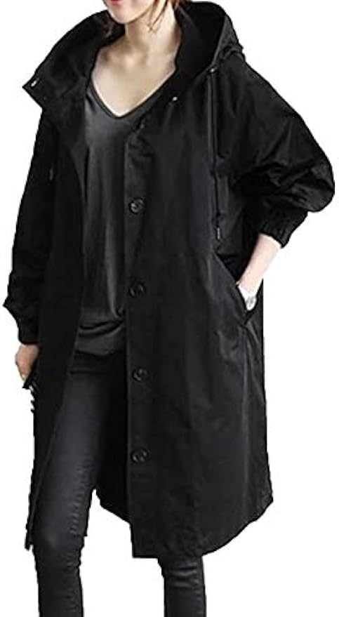 Women's Trench Jackets Rain Jacket Loose Winter Hooded Oversized Elegant Windbreaker Comfortable Coat Outwear Cykapu