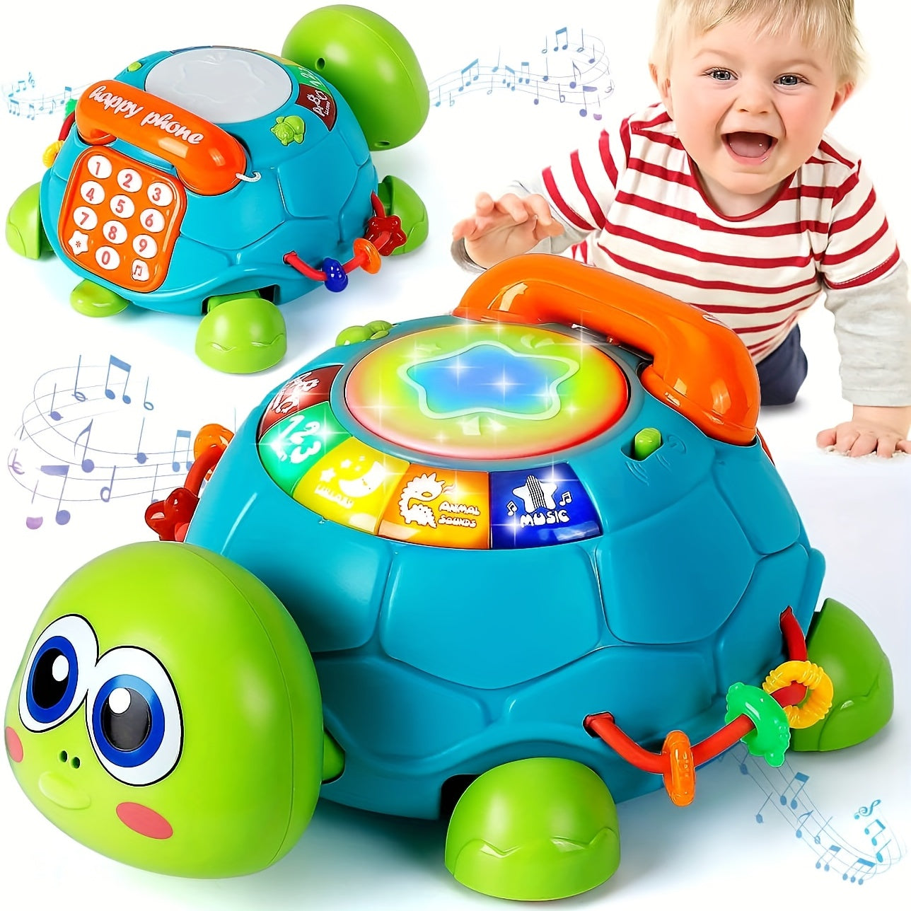 Early Education Music Turtle Toy(Without Battery) Infant Toddler Crawling Toys