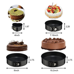 4Pcs/Set Non Stick Round Bake Tin Tray Cake Baking Tools Pan Bakeware for Kitchen black Cykapu
