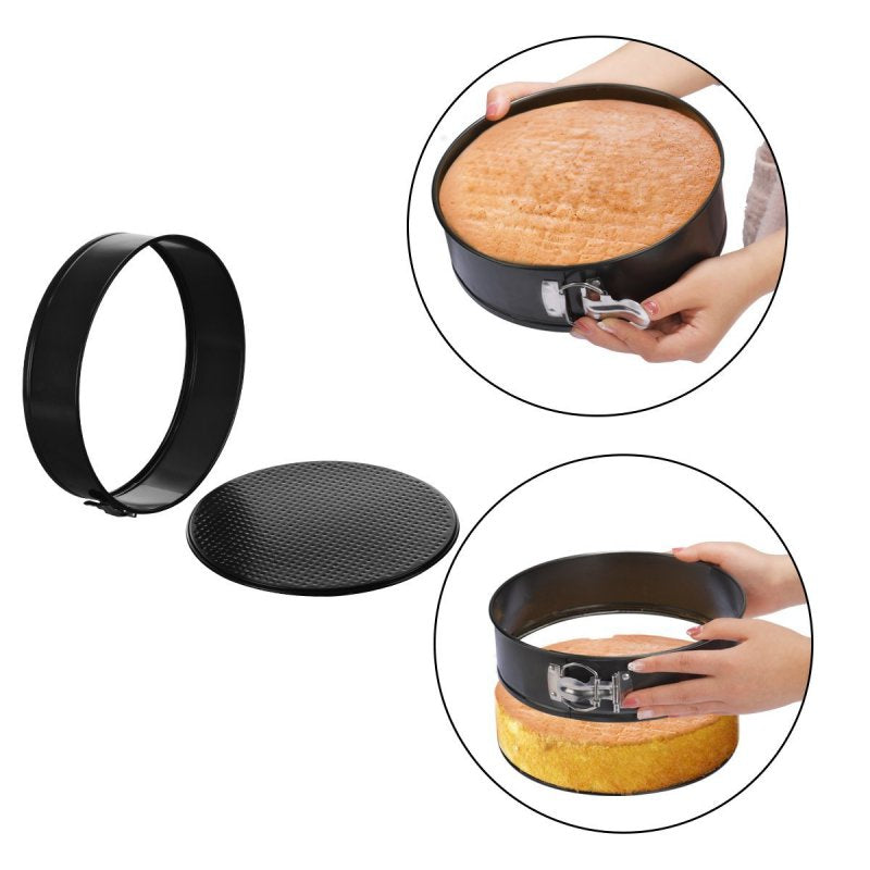 4Pcs/Set Non Stick Round Bake Tin Tray Cake Baking Tools Pan Bakeware for Kitchen black Cykapu