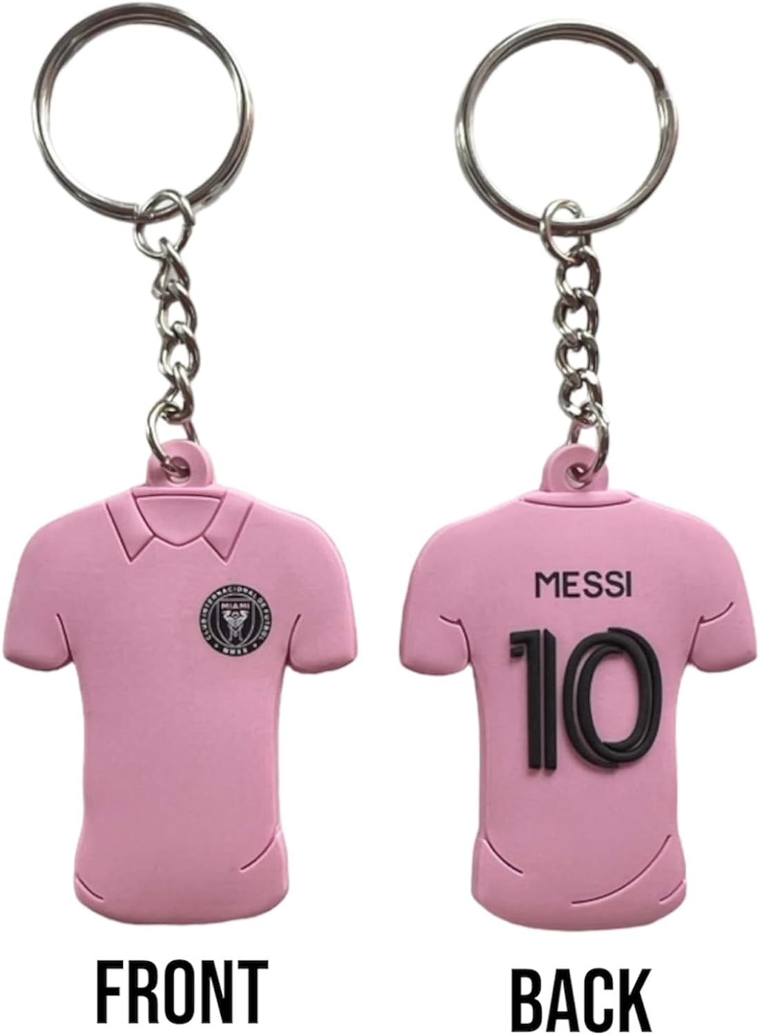 International Miami Home Jersey PVC Key Chain Keychain Messi 10 3D Printed Text and Number Cykapu