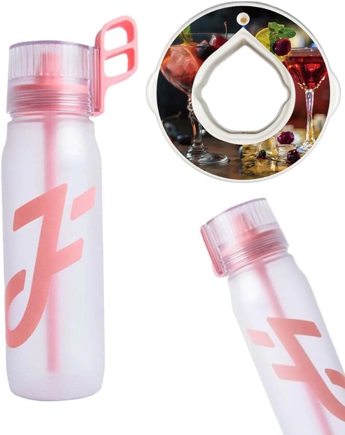 Fragrance Ring Outdoor Air Water Bottle, 0 Scent 0 Sugar 0 Calcium 650ML + 1 Cocktail Fragrance Ring