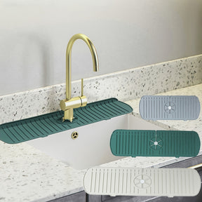 Upgrade Your Kitchen And Bathroom With This 1pc Sink Faucet Mat Splash Guard!