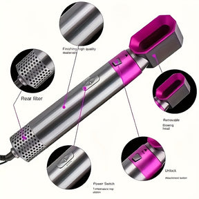 5-in-1 Hair Dryer Comb Hair Curling Straightening Comb Hair Styling Comb Multifunctional Hair Straightener Curler