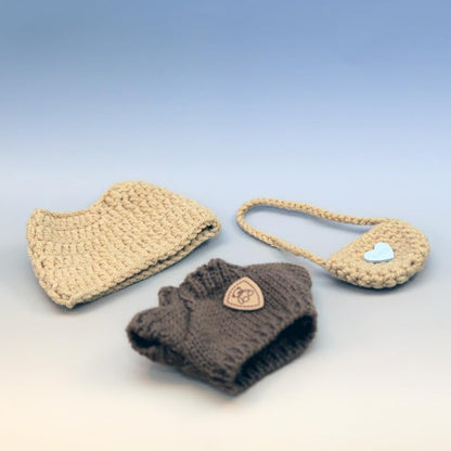 3 Set Doll Clothes Compatible with 15cm & 17cm Lbu, Fashion Clothes Crochet Cute Outfit for Lbu