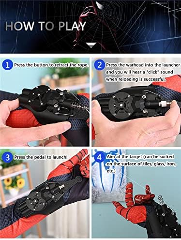 Web Shooters, Spider Silk Launcher for Kids - USB Charging, Rope Launcher