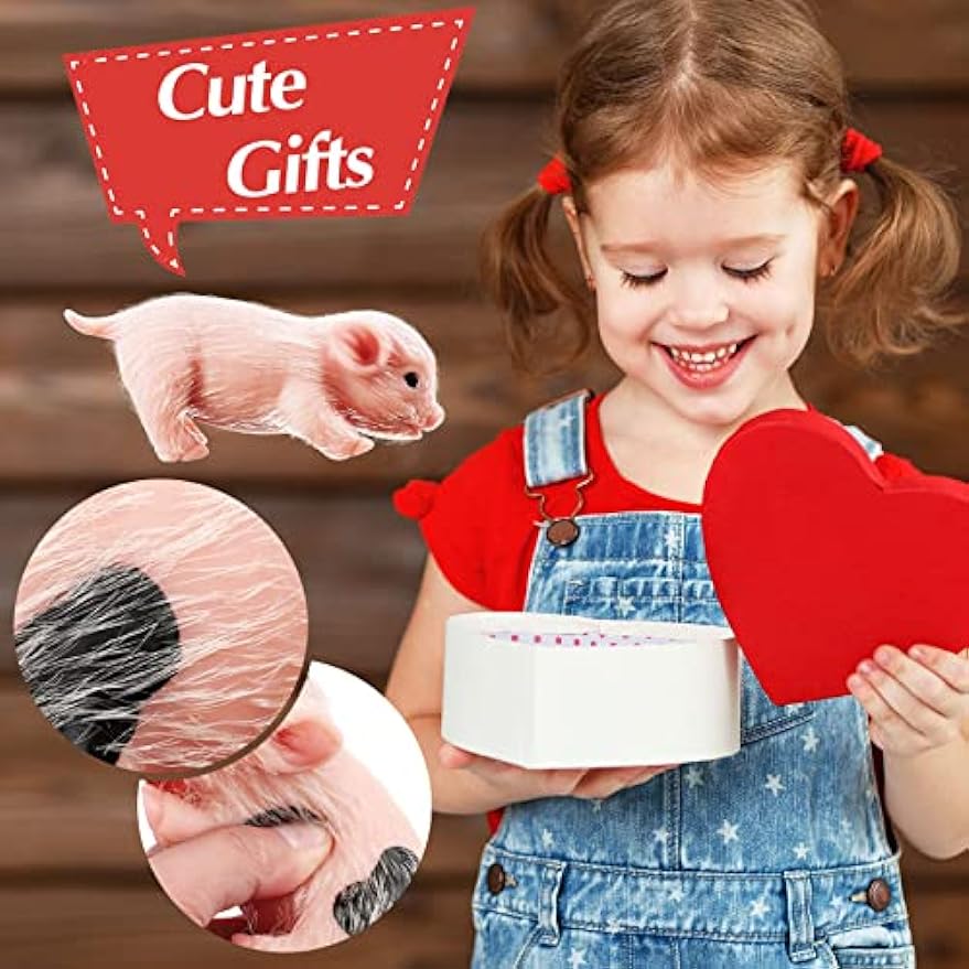 2 Pcs 5" Lifelike Silicone Mini Pig Dolls - Soft & Stylish Reborn Animal Toys for Gifts (Classic)