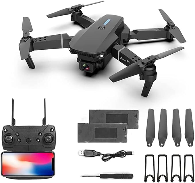 Foldable FPV Drone with 4K Dual Camera for Adults, RC Quadcopter WiFi FPV Live Video - Cykapu
