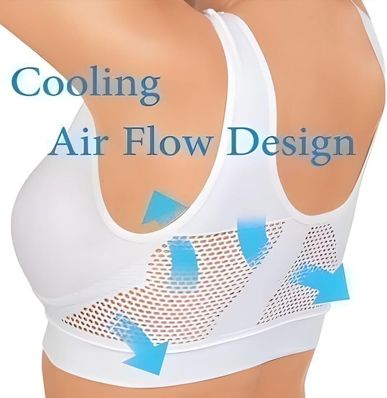 Breathable Cool Liftup Air Bra, 2024 New Sports Bra Large Size Air Bra Breathable and Comfortable Mesh Bras