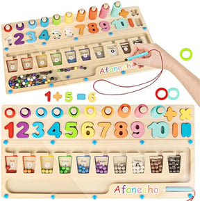 3-in-1 Montessori Toys for 3+ Years Old, Educational Magnetic Color and Number Maze, Toddlers Shape Sorting Counting Game, Preschool Learning Math Activities Classroom Toys for Toddlers