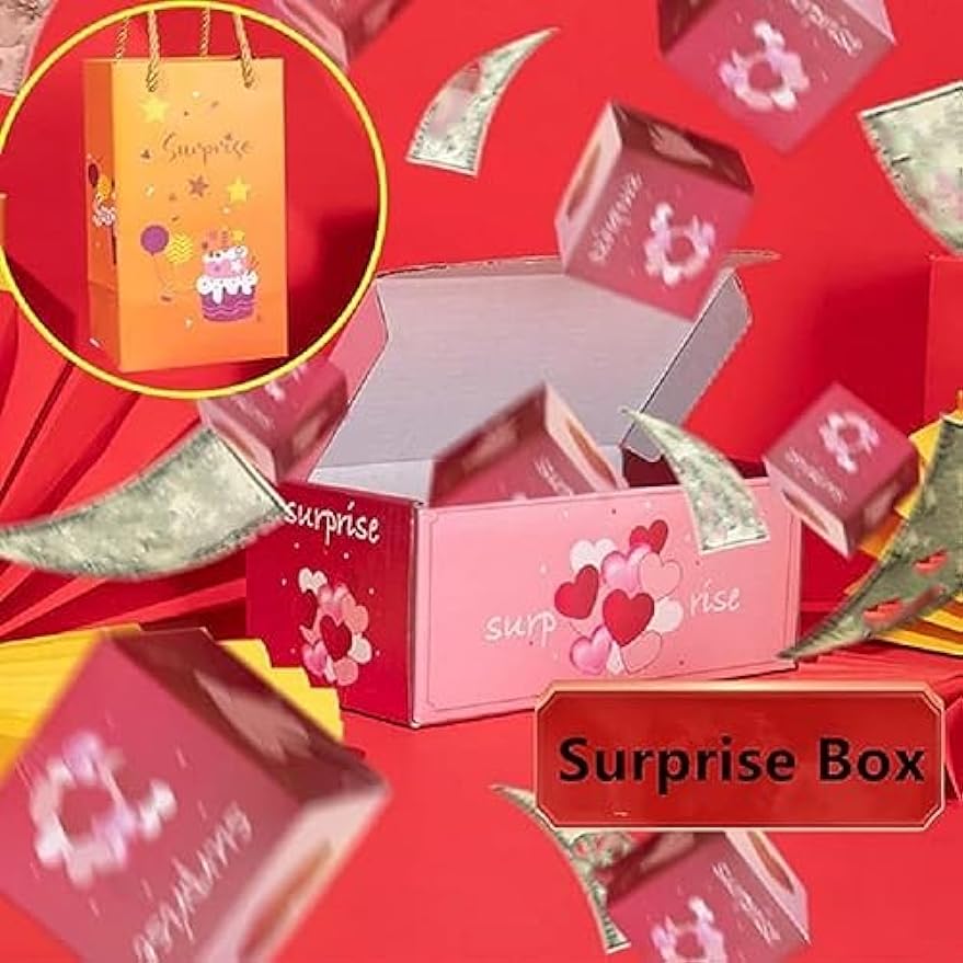 Surprise Gift Box, Folding Bounce Surprise Gift Box, Creative Surprise Exploding Box, Boxes Explosion, Creating The Most Surprising Gift for Birthday Anniversary Valentine Day Gifts - Cykapu