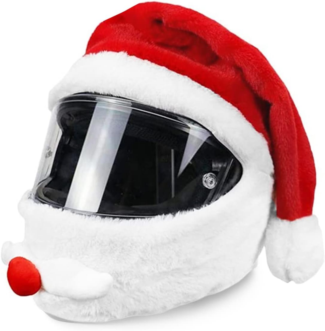 Christmas Santa Motorcycle Helmet Cover,Nativity Helmet Cover,Santa Claus Xmas Hat Decoration Accessories - Cykapu