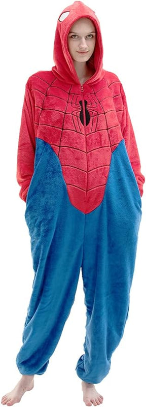 Snug Fit Adult Onesie Pajamas, Halloween Flannel Mens Cosplay Cartoon One Piece Costume