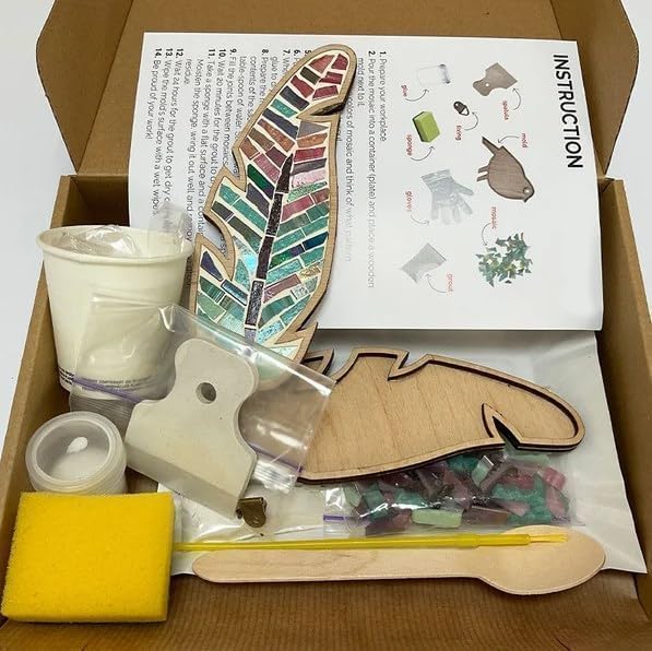 DIY Crafts for Adults, Mosaic Kit, Mosaic Craft Kit for Kids and Adults, Bright DIY Mosaic Kit