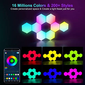 8 Pack Hexagon Light Panels - Smart RGB Hexagon LED Lights Wall Lights with APP & Remote Control