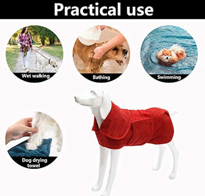 Dog Drying Coat -Dry Fast Dog Bag - Dog Bathrobe Towel Cykapu