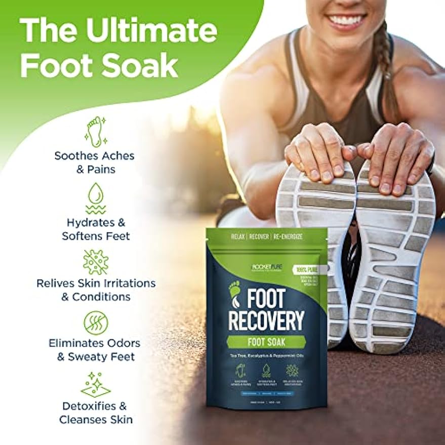 Natural Tea Tree Foot Soak Salts for Foot Recovery - Epsom Salt Foot Soak, Foot Bath Soak