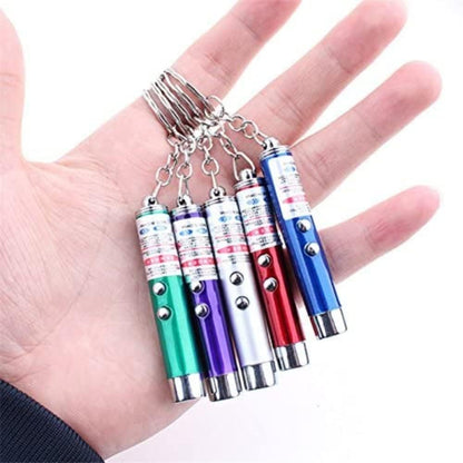 6 PCS Cat Toys Laser Pointer Mini Keychain Laser Pointer LED Flashlight Dog Laser Toy Pet Remote Control Laser