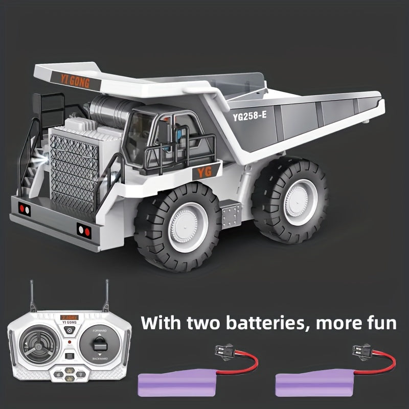 2.4Ghz Remote Control Excavator 2 Batteries Toy Metal Shovel,11 Channel RC Construction Vehicles Digger Light Sound - Cykapu