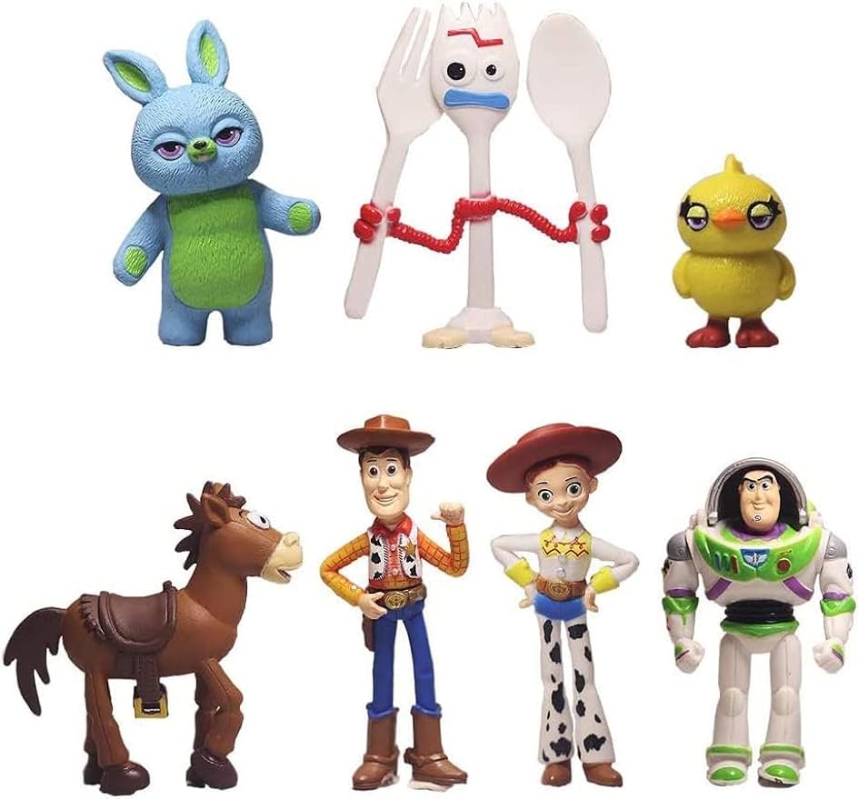 7 Pack Toy Anime Story Figurines,Woody Toy Anime Story Doll Cake Topper