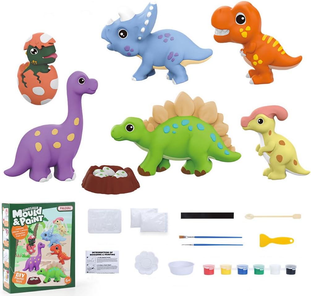 Kids Arts Crafts Set Dinosaur Toy Painting Kit, Decorate Your Dinosaur, Create A Dino World Painting Toys Gifts, Crafts Set for Girl DIY Birthday for Kid Age 6 7 8 9 10 - Cykapu