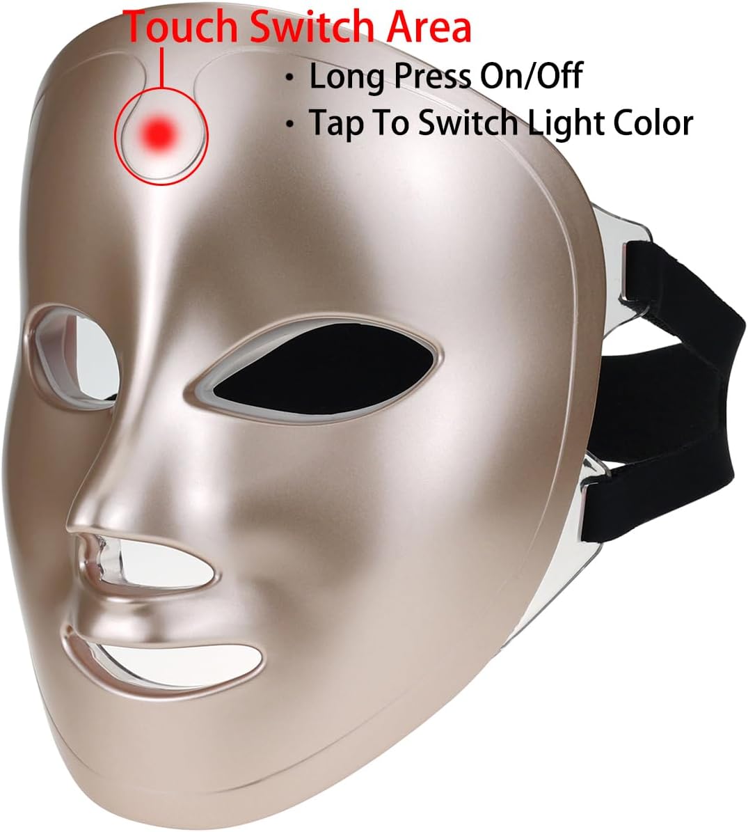 No Cables Led Face Mask Light Therapy, 7 Color Therapy Facial Skin Care Mask, Blue & Red Light Skin Care