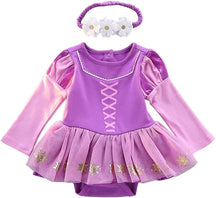 Dressy Daisy Baby Girl Princess Romper Costumes Onesie Dress Bodysuit with Headband Halloween Birthday Party Fancy Outfits