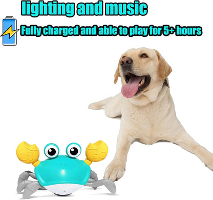 Crawling Crab Dog Toys,Escaping Crab Dog Cat Toy with Obstacle Avoidance Sensor,Interactive Dog Toys Cykapu