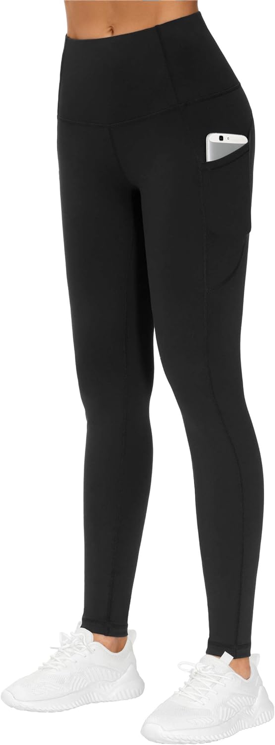 THE GYM PEOPLE Thick High Waist Yoga Pants with Pockets, Tummy Control Workout Running Yoga Leggings Cykapu