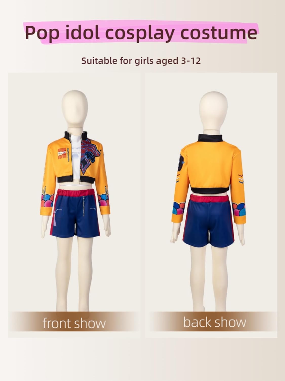 Pop Idol Cosplay Costume Popular Singers Stage Costumes for Ages 3-12 Children's Costumes Girl A