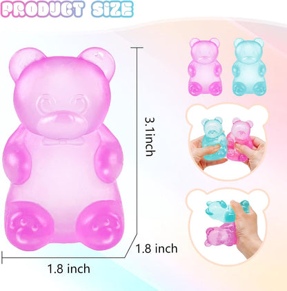2 Pcs Gummy Bear Fidget Squeeze Toys, Stress Ball Sensory Relief Toy, Filled Squishies Toys