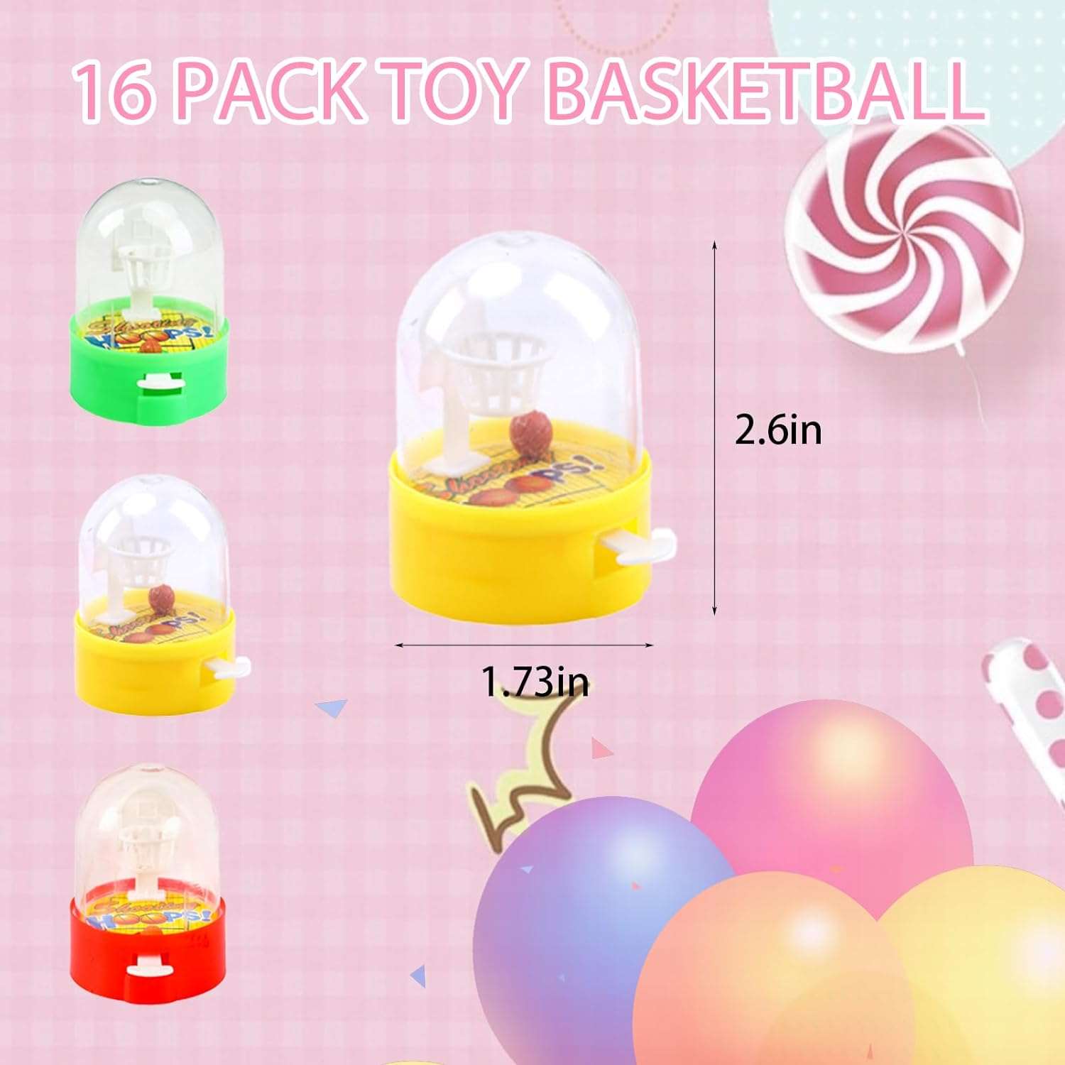 16 Pack Mini Basketball Games Toys, Finger Handheld Basketball Shooting Games - Cykapu