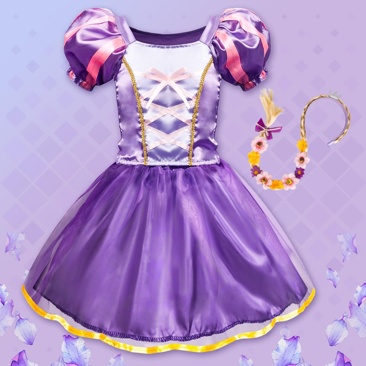 Princess Dress Up - Princess Dress for Girls Age 3-8 with Princess Toys - Cykapu