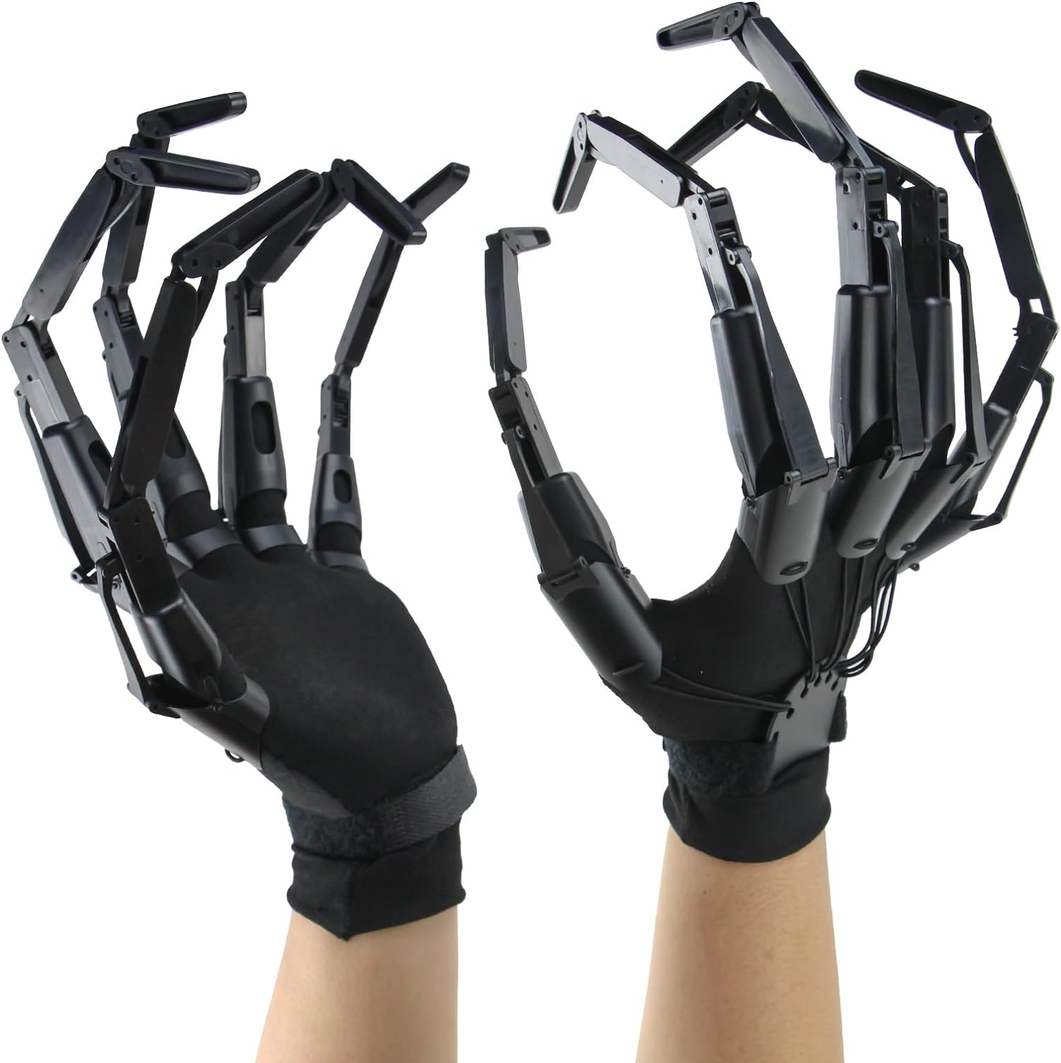 Halloween Articulated Fingers with Gloves,Articulated Finger Extensions,Scary Skeleton Bone Claw Hand