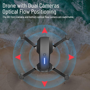Foldable FPV Drone with 4K Dual Camera for Adults, RC Quadcopter WiFi FPV Live Video - Cykapu