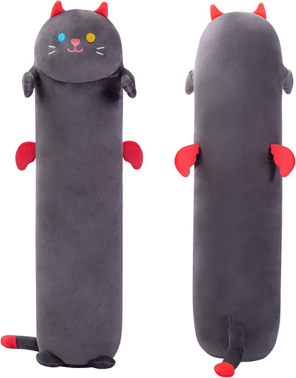 Long Cat Plush Body Pillow, 28” Cute Cat Stuffed Animals Soft Plushies Cykapu