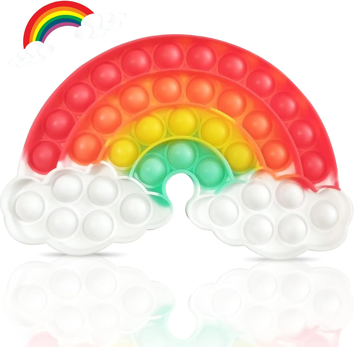 Cykapu Bubble Poppet Fidget Toy, Silicone Rainbow Push Pop Fidget Sensory Toy Cykapu